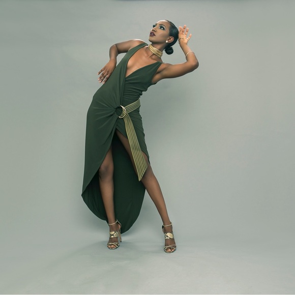 Zhivago The Wick Gown in Olive - Picture 1 of 6